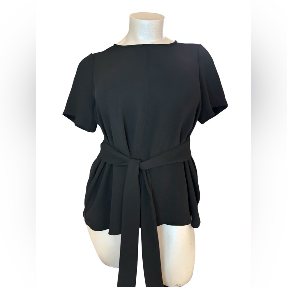 🍁Jessica London short Sleeve Top Tie waist